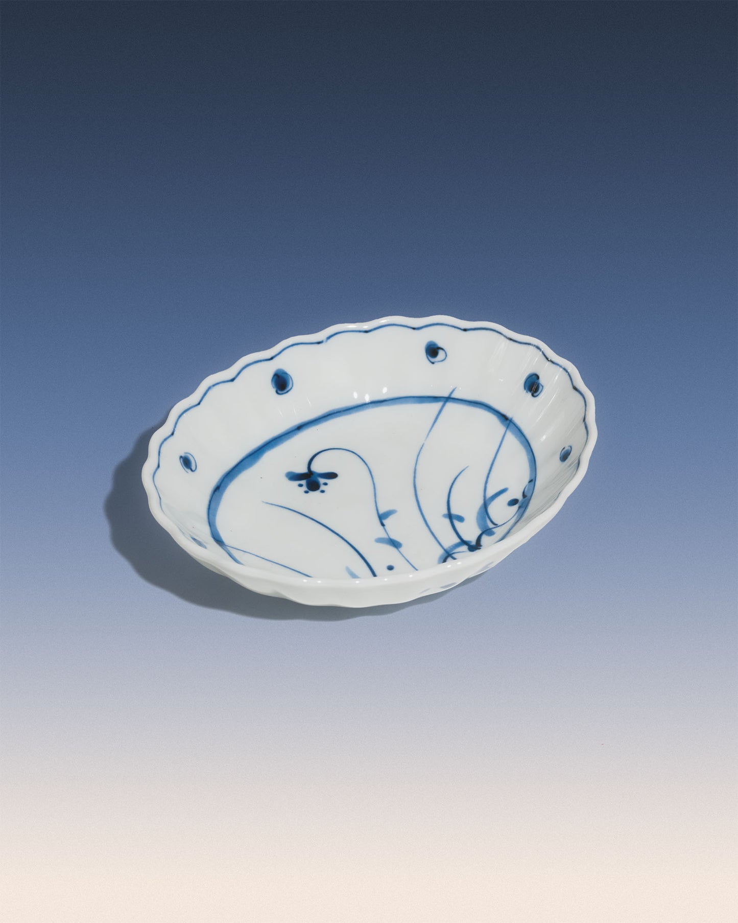 Japanese Ink Wash Style Oval Serving Plate