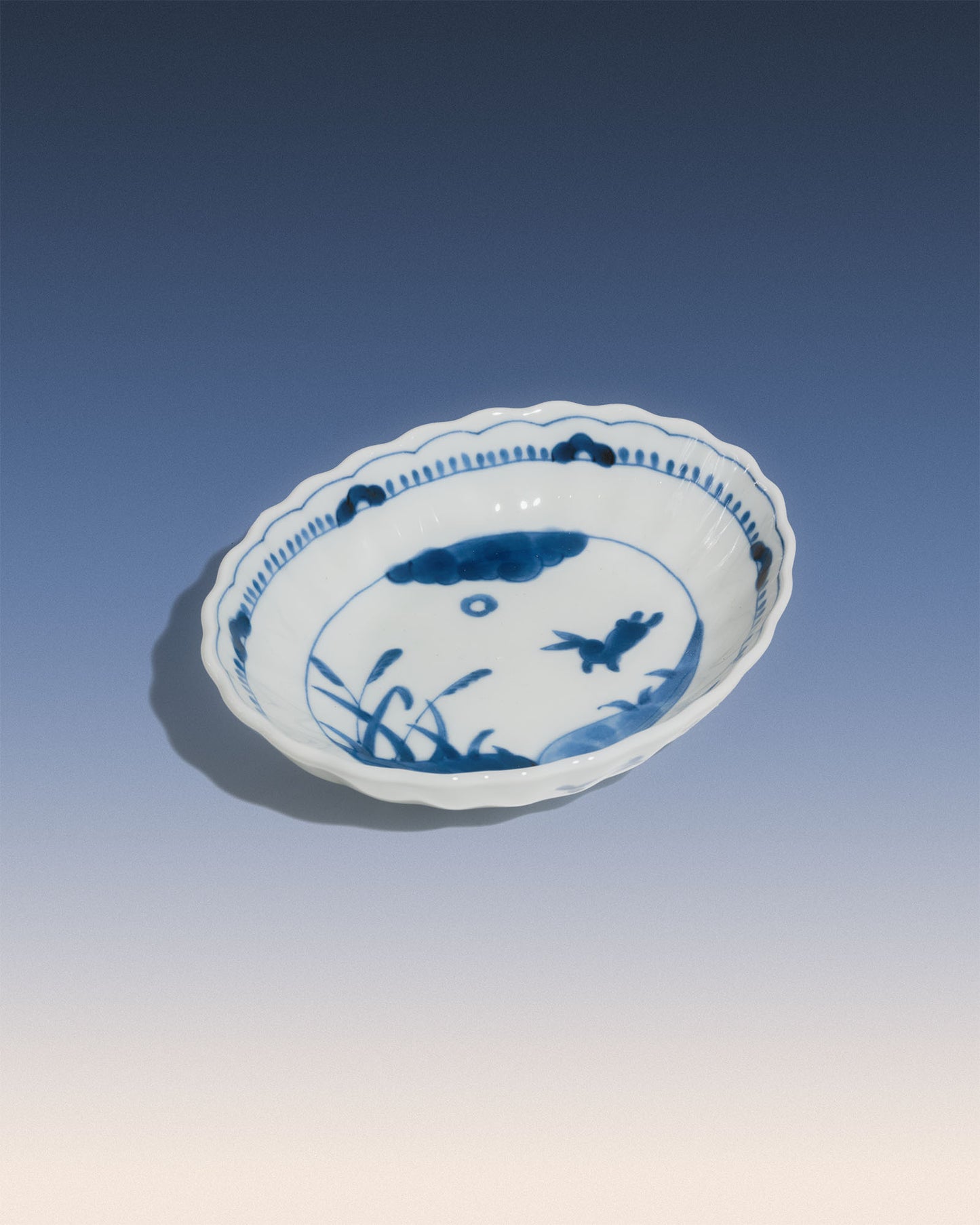 Japanese Ink Wash Style Oval Serving Plate