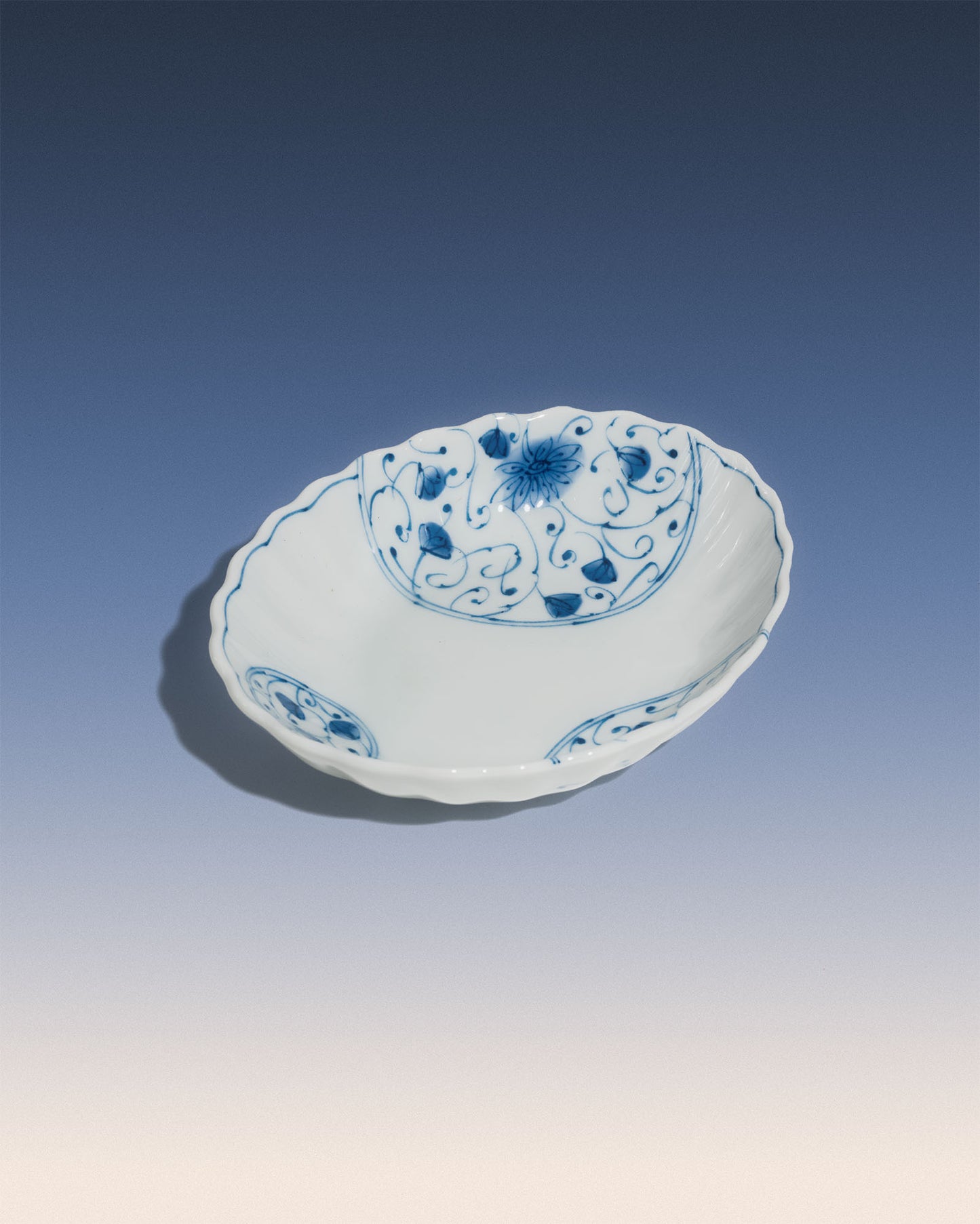 Japanese Ink Wash Style Oval Serving Plate